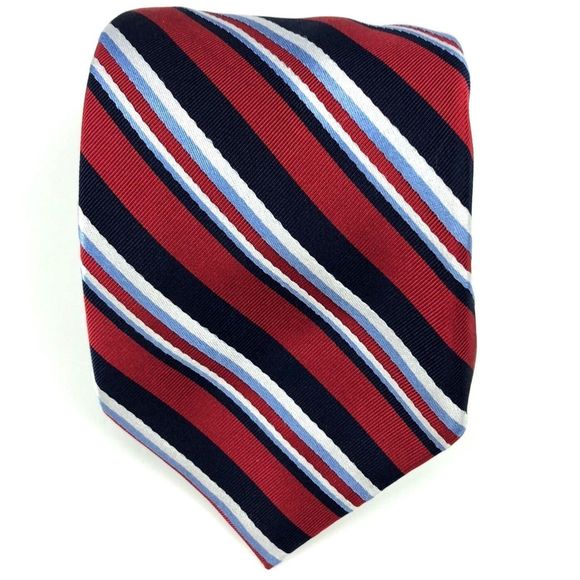 Chaps Other - Chaps Men's Silk Handmade Blue White Red Striped Elegant Business Necktie Tie 57